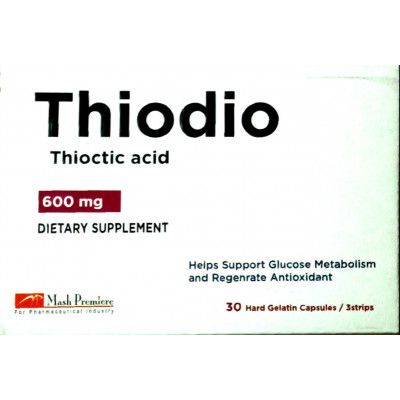 THIODIO 600MG ( THIOCTIC ACID = ALPHA LIPOIC ACID)  30 CAPSULES